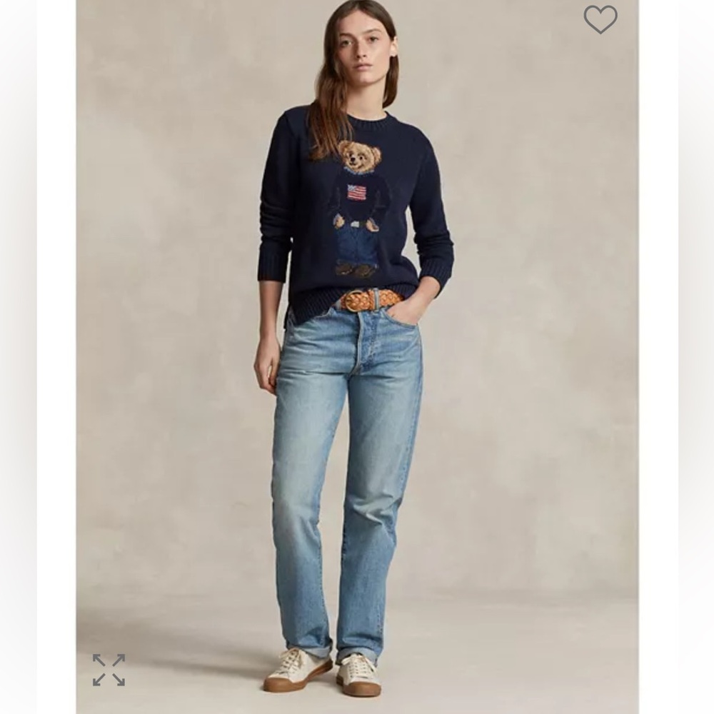 Designer Inspired Women's Crew Neck Teddy Bear Sweater